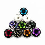 20pcs/lot Flower Snap Button Glass Snap Buttons for 18mm DIY Snap Bracelet