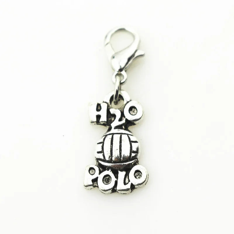 20pcs Water-polo Ball Charms Lobster Clasp DIY Jewelry Accessory