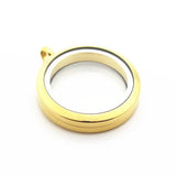 30mm Stainless Steel Twist Floating Locket Necklace Golden Sparkles