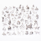 50PCS Tibetan Silver-Zinc Alloy Dog Bead Pendant Jewelry Making Accessories