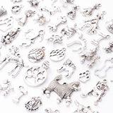 50PCS Tibetan Silver-Zinc Alloy Dog Bead Pendant Jewelry Making Accessories