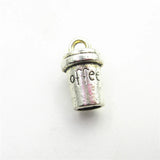 50pcs Coffee Cup Charm DIY Jewelry Accessory Bracelet Dangle Charms