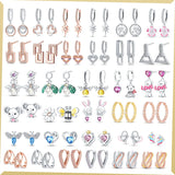 925 Silver Bee Flowers Glitter Earrings for Wedding Engagement