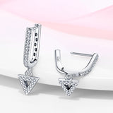 925 Silver Bee Flowers Glitter Earrings for Wedding Engagement