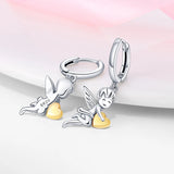 925 Silver Bee Flowers Glitter Earrings for Wedding Engagement