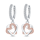 925 Silver Bee Flowers Glitter Earrings for Wedding Engagement
