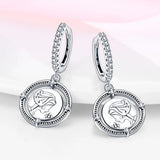 925 Silver Bee Flowers Glitter Earrings for Wedding Engagement