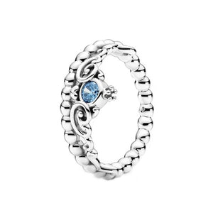 925 Sterling Silver Crown Heart Ring Charm Jewelry Gift
