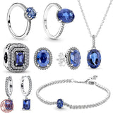 925 Sterling Silver Zircon Set Bracelet Necklace Charm Jewelry