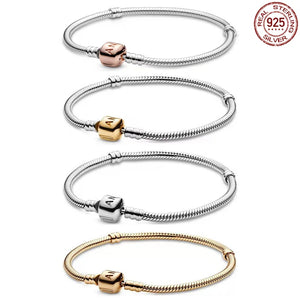 925 Silver Bucket Clasp Bracelet for Pamura Pendant Beads