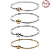 925 Silver Bucket Clasp Bracelet for Pamura Pendant Beads
