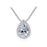 925 Silver Water Drop Zircon Necklace