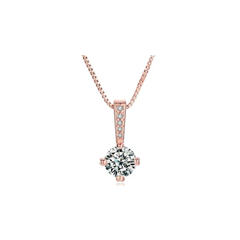 925 Silver Water Drop Zircon Necklace