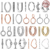925 Silver Double Heart Earrings Women's Charm Jewelry for Mother's Birthday