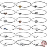 925 Silver Heart Bucket Bracelet for Charm DIY