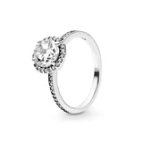 925 Silver Heart Wave Ring Charm Women's Jewelry