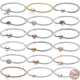 925 Sterling Silver Bucket Buckle Bracelet for Women's Jewelry