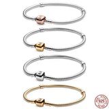 925 Sterling Silver Bucket Clasp Bracelet for Charm Pendant DIY Jewelry