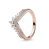 925 Silver Water Drop Heart Charm Ring Zircon Engagement Jewelry