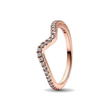 925 Silver Water Drop Heart Charm Ring Zircon Engagement Jewelry