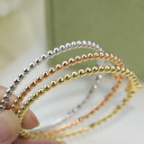 925 Silver Round Bead Bracelet for Women's Banquet Jewelry
