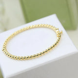925 Silver Round Bead Bracelet for Women's Banquet Jewelry