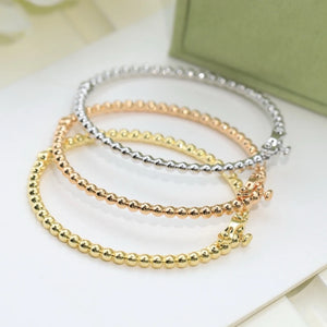 925 Silver Round Bead Bracelet for Women's Banquet Jewelry