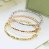 925 Silver Round Bead Bracelet for Women's Banquet Jewelry