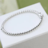 925 Silver Round Bead Bracelet for Women's Banquet Jewelry