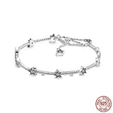 925 Sterling Silver Zircon Charm Bracelet DIY Jewelry