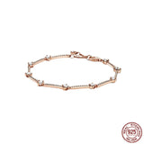 925 Sterling Silver Zircon Charm Bracelet DIY Jewelry
