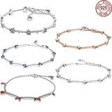 925 Sterling Silver Zircon Charm Bracelet DIY Jewelry