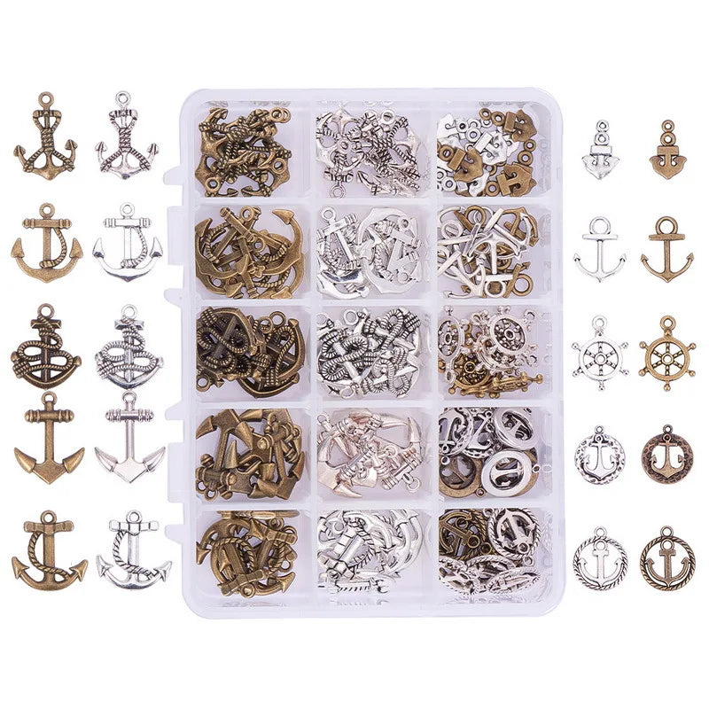 DIY Jewelry Findings Vintage Anchor Rudder Charms for Bracelet Necklace Pendant