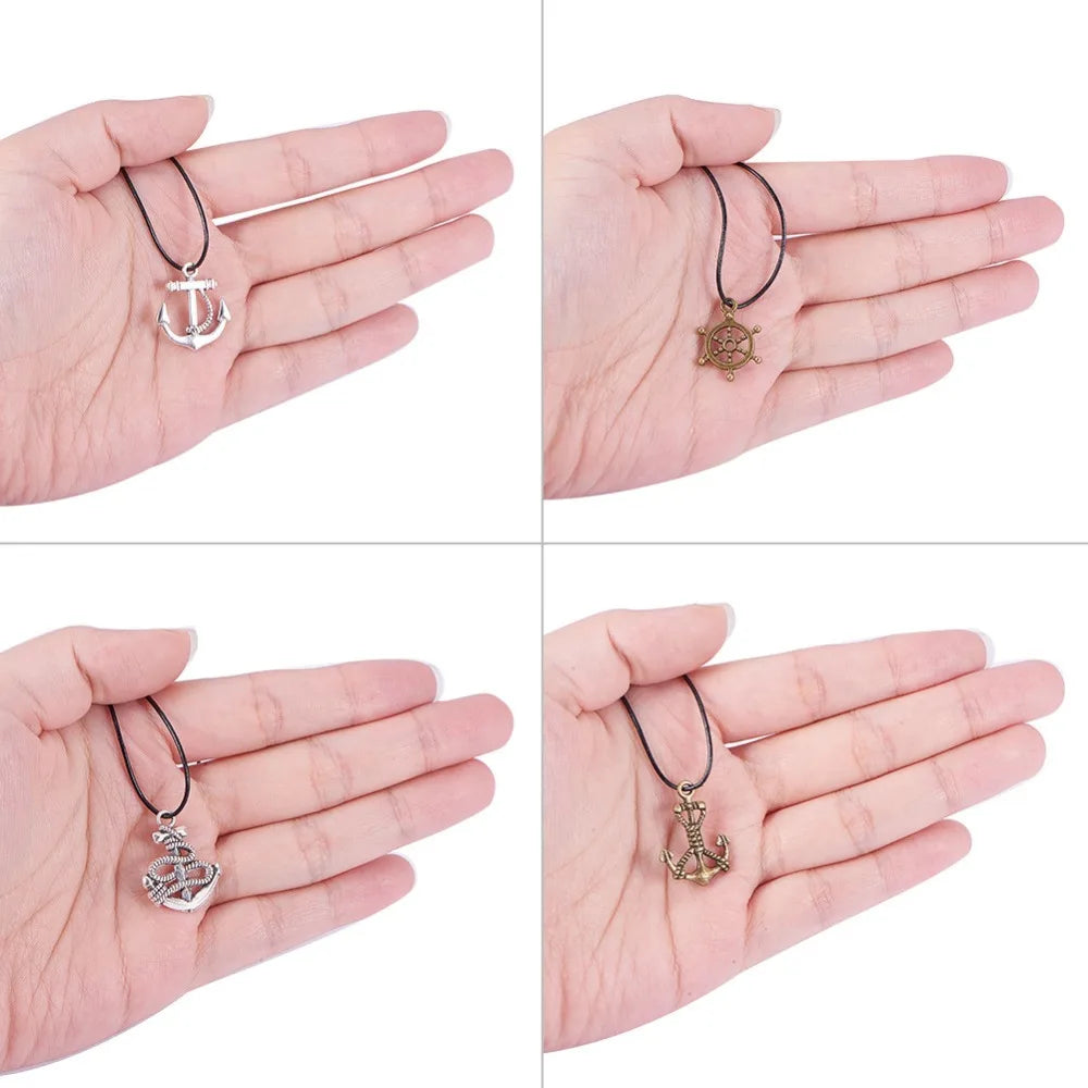 DIY Jewelry Findings Vintage Anchor Rudder Charms for Bracelet Necklace Pendant