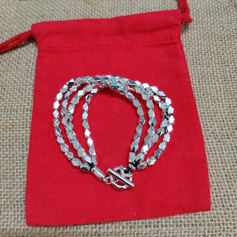 Creative Electroplating Silver S925 Four Row Bracelet Jewelry