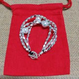 Stylish S925 Four Row Pearl Bracelet Jewelry