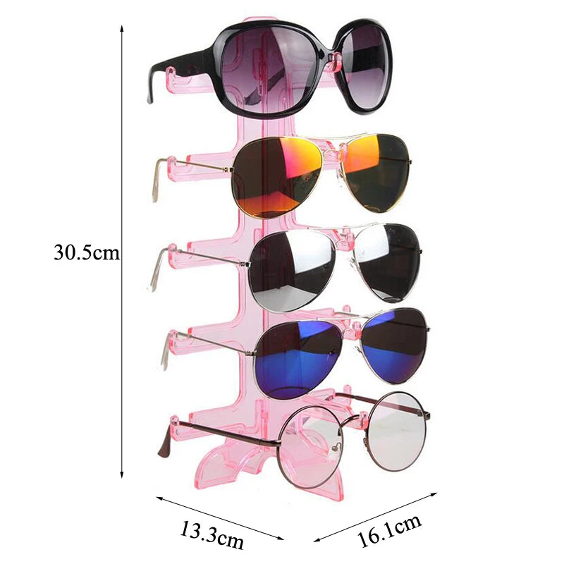 Hot Colors Plastic 5 Pairs Glasses Frame Sunglasses Display Stand