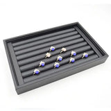 Jewelry Display Velvet Slots Earrings Rings Tray Organizer Holder Case Box
