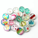 Love mom Snap Button Glass Fit bangle 18mm DIY Snap Bracelet Jewelry