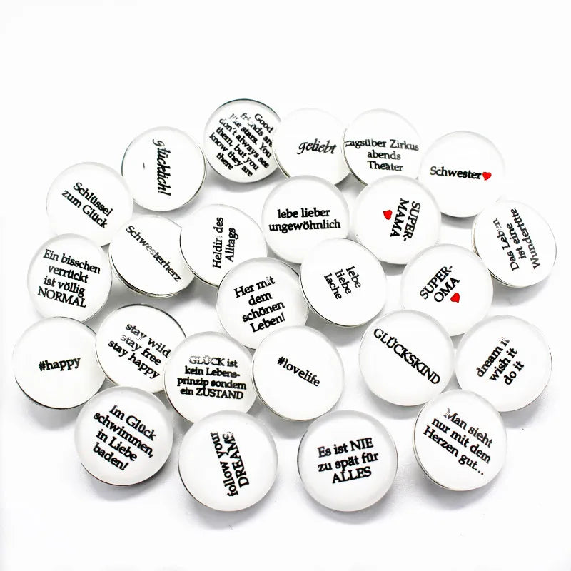 20pcs Glass Snaps Charms for Ginger Snaps Bracelets 18mm