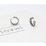 S925 Thai Silver Twist Chain Earrings Ear Clip for Women