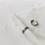 S925 Thai Silver Twist Chain Earrings Ear Clip for Women