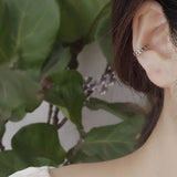 S925 Thai Silver Twist Chain Earrings Ear Clip for Women