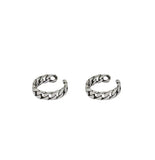 S925 Thai Silver Twist Chain Earrings Ear Clip for Women
