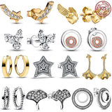 S925 Sterling Silver Heart Shaped Earrings