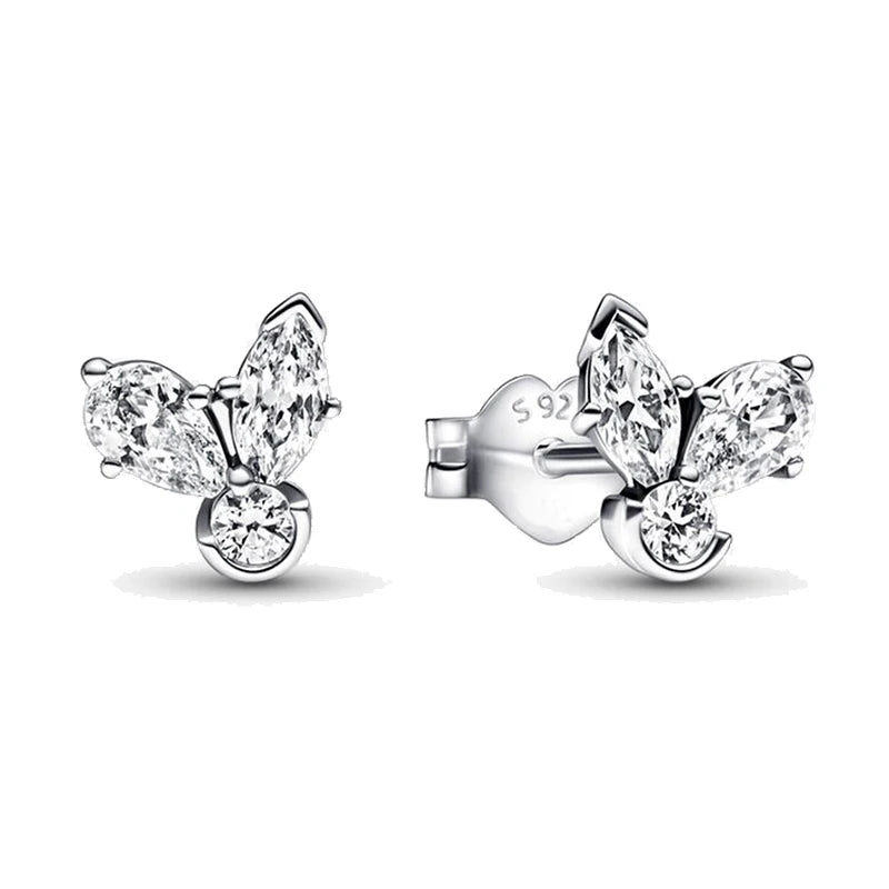 S925 Sterling Silver Heart Shaped Earrings
