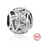 Silver 925 4 Leaf Clover Flower Dog Paw Star Butterfly Bead Bracelet DIY