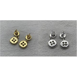 Spanish 925 Silver 14K Button Earrings Holiday Jewelry