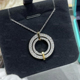 925 Sterling Silver Double-Layer Matching Round Necklace for Women