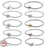 Heart Snake Bone Chain 925 Silver Bracelet for Beads DIY